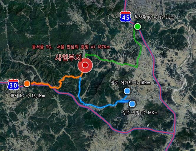 ȭ��IC. ���ֽ�û���� �� 16km �Ÿ��� ��ġ��